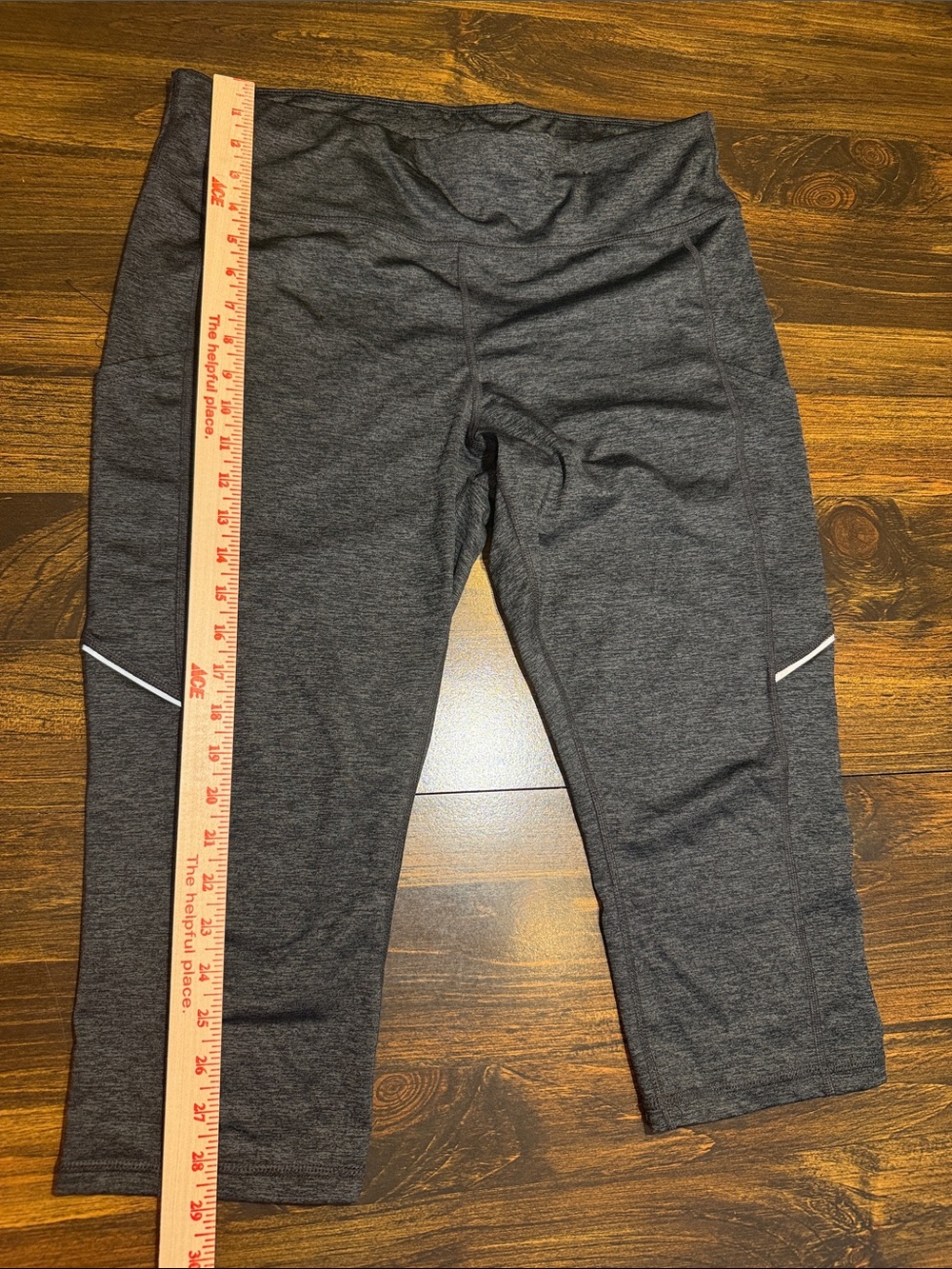 Xersion Train Dark Gray Active Capri Leggings Pocketed XL